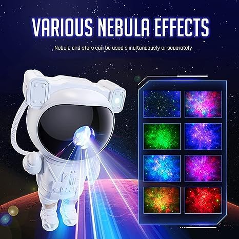 Astronaut Galaxy Projector with Remote Control - 360° Adjustable Timer Kids Astronaut Nebula Night Light