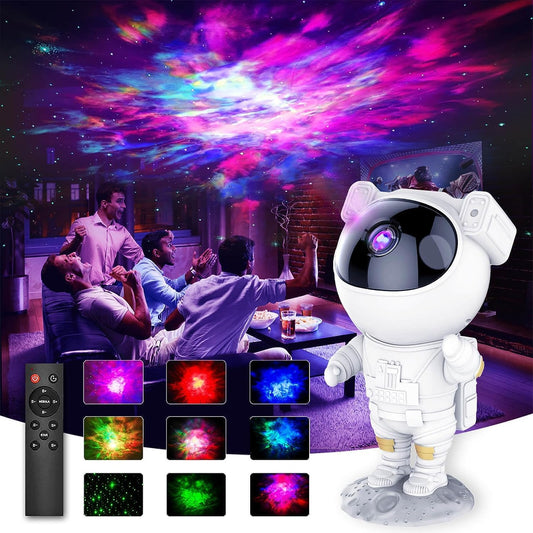 Astronaut Galaxy Projector with Remote Control - 360° Adjustable Timer Kids Astronaut Nebula Night Light